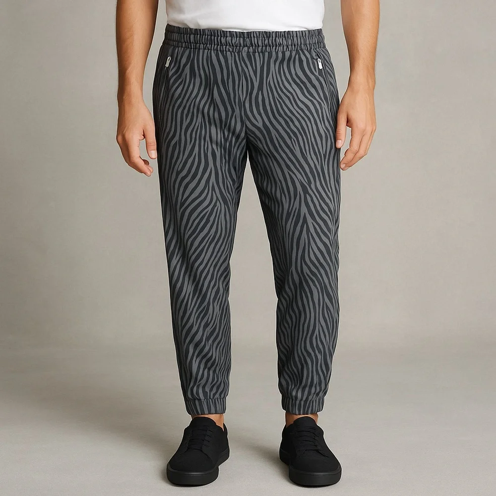 Tommy Bahama‎ IslandZone Men’s Small Gray Zebra Print Jogger Pants